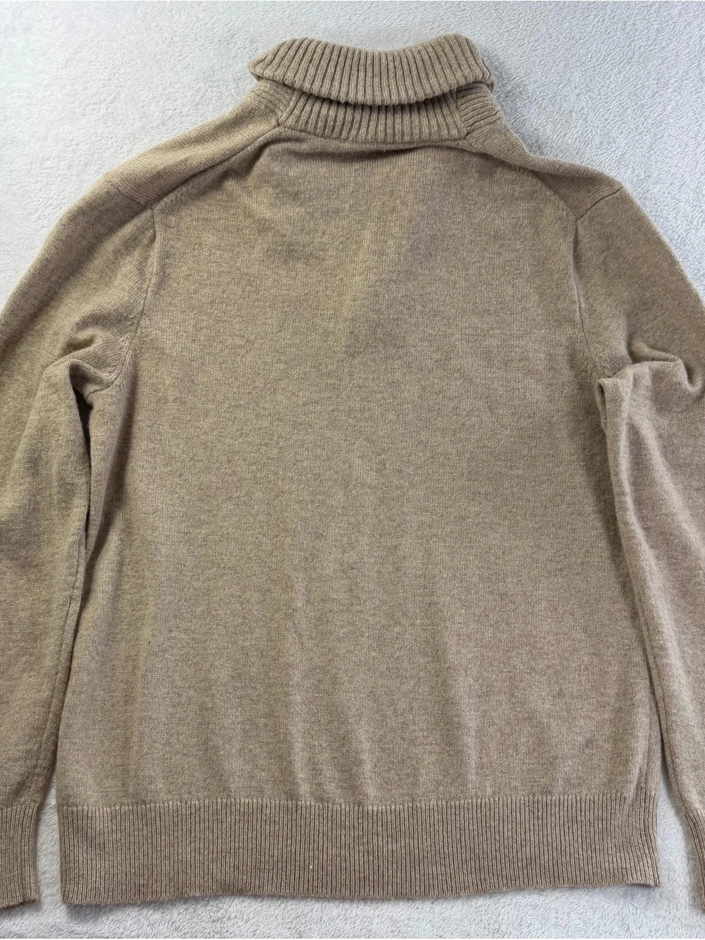 J.Crew XL Shawl Collar Lambswool Blend Sweater Tan Oatmeal Knit Mens
